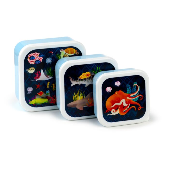 3-Pack Lunchlådor M/L/XL Marine Kingdom