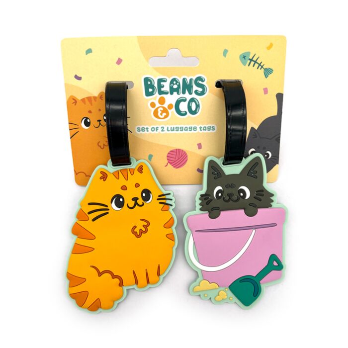 Beans & Co Katter PVC Bagagelapp 2-Pack