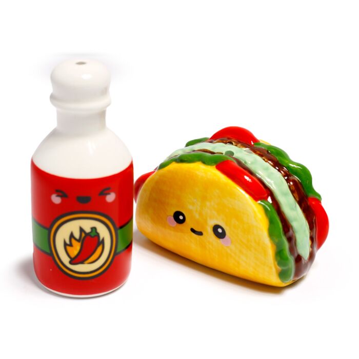 Frida the Taco & Hot Sauce Foodiemals Salt & Pepparset i Keramik