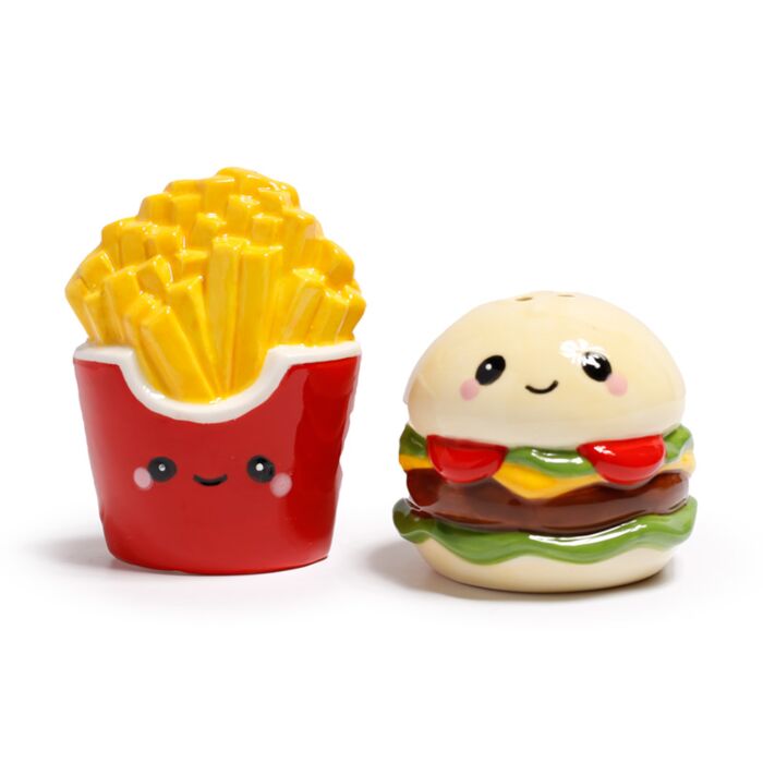 Hammy the Burger & Fries Foodiemals Salt & Pepparset i Keramik