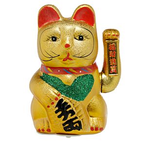 Maneki Neko vinkande katt, öppna ögon 21cm