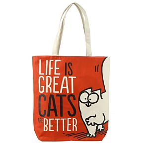 Life is Great Cat's are Better Simon's Cat Bomullsväska