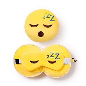 Relaxeazzz Snoozie the Sleeping Head Rund Plysch Resekudde & Ögonmask