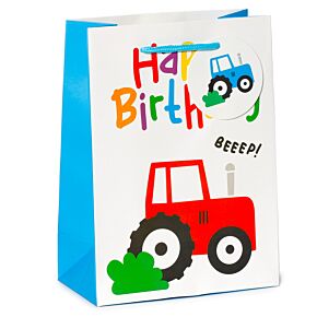 Happy Birthday Little Tractors Presentpåse - Medium