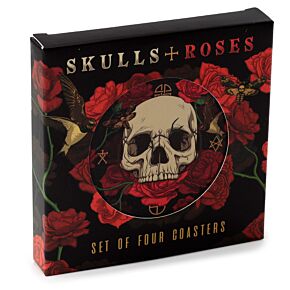 Skulls and Roses 4-Pack Underlägg