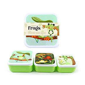 3-Pack Lunchlådor M/L/XL - Tropical Frogs Groda