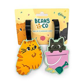 Beans & Co Katter PVC Bagagelapp 2-Pack