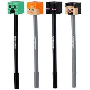 Minecraft Penna med Silikontopp (Alex/Steve/Creeper/Enderman)