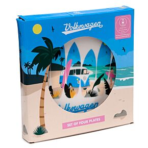 VW Volkswagen T1 Camper Bus The Waves 4-Pack Picknicktallrikar i RPET