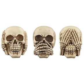 3-Pack Dödskalle Hear No Speak No See No Evil