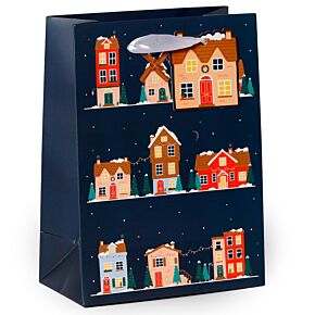 Jul Christmas Houses Presentpåse - Medium